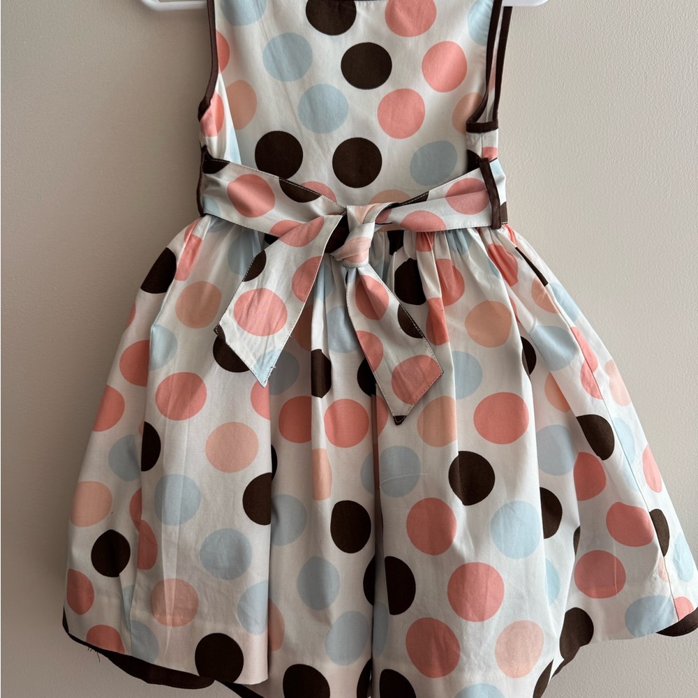 Willi Smith Polka Dot Sleeveless Dress - Pink, Light Blue & Brown
